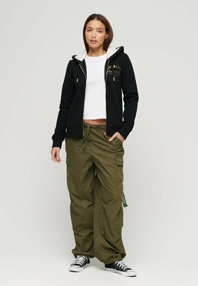 

Толстовка с кремальерой Superdry LUXE METALLIC LOGO HOOD, черный