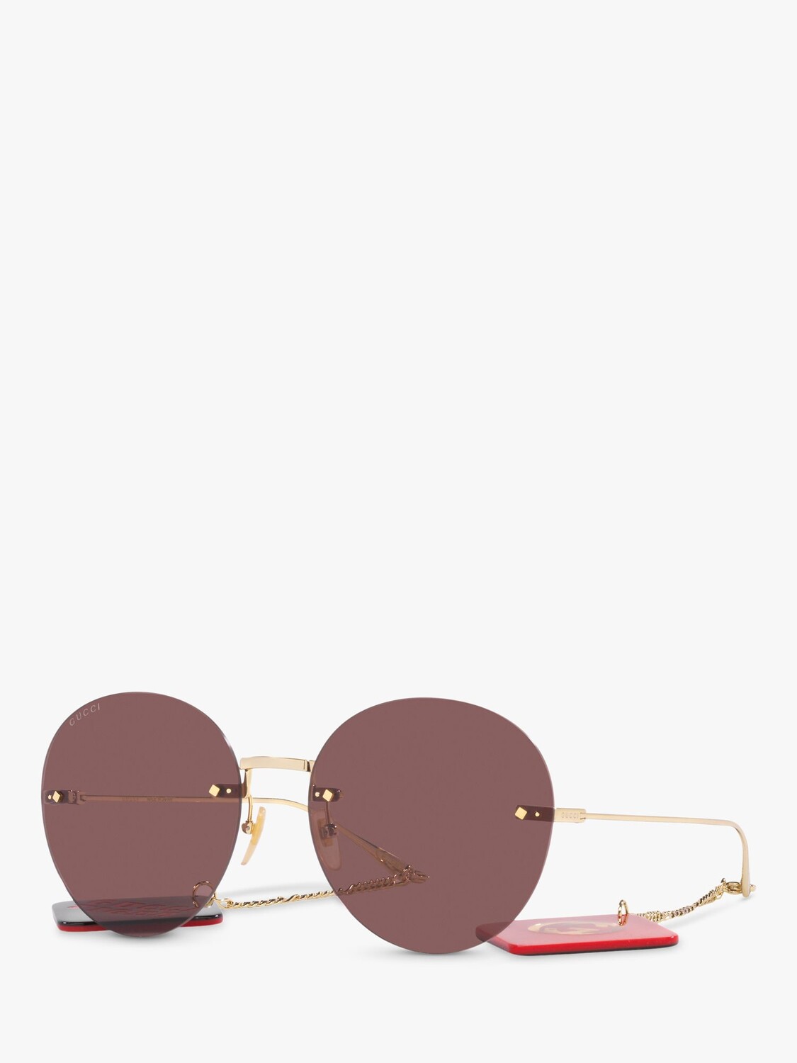 

Gucci GC0016502 Женские солнцезащитные очки с круглой цепочкой, золото