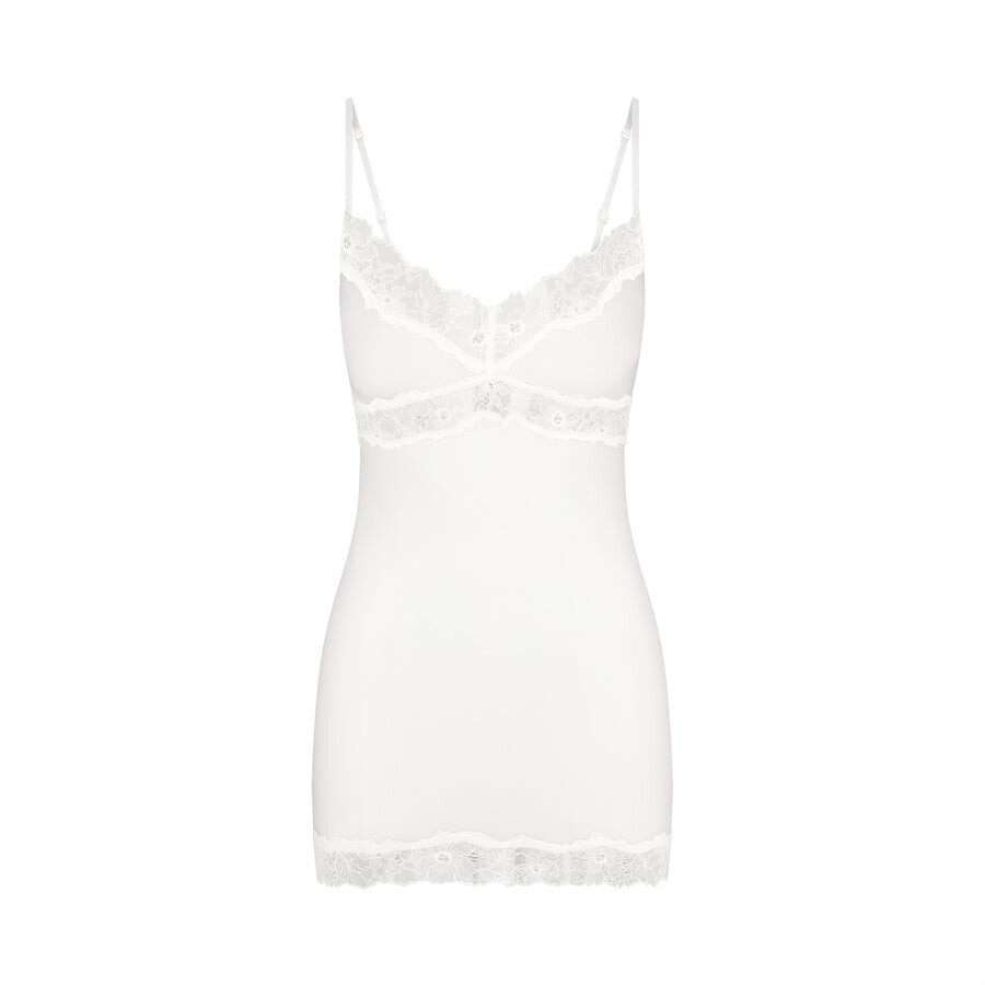 

Платье-комбинация SKIMS Cotton Lace, цвет Marble