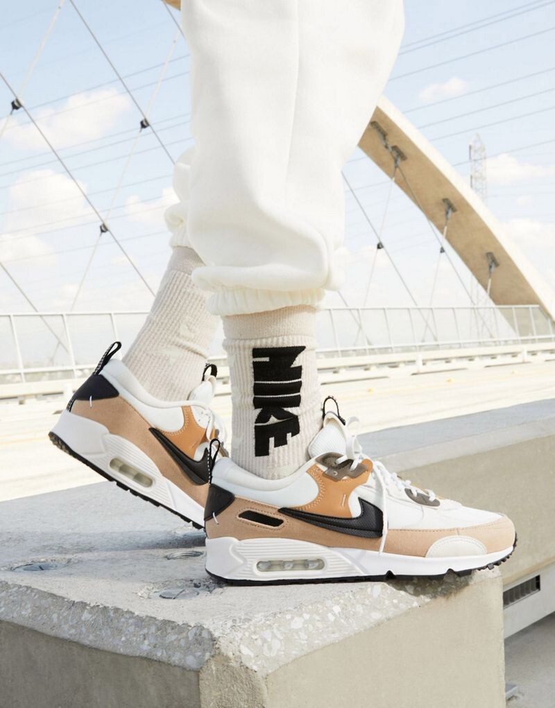 

Черно-бежевые кроссовки Nike Air Max 90 Futura, Черный, Черно-бежевые кроссовки Nike Air Max 90 Futura