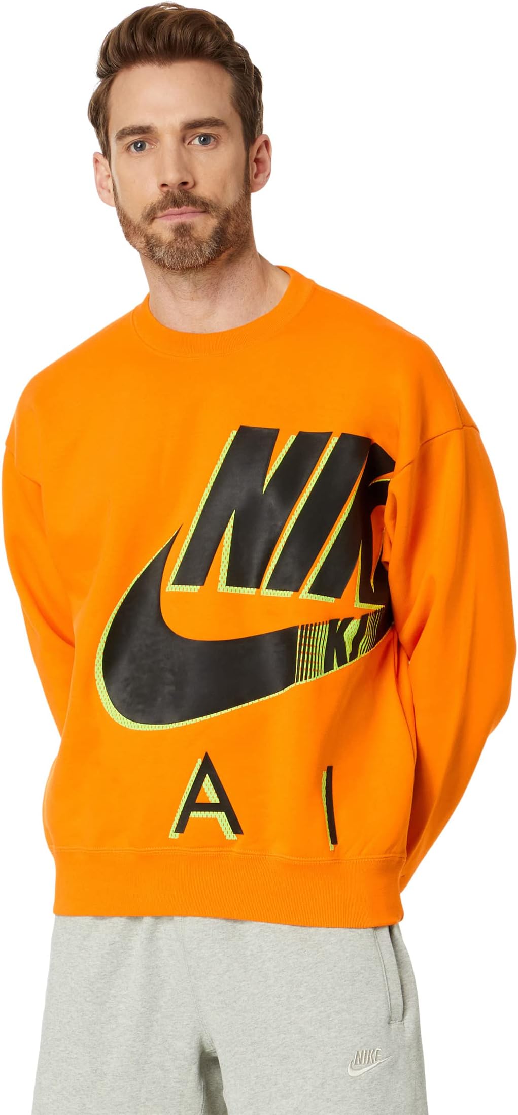 Толстовка NRG AM Fleece Crew Nike, цвет Circuit Orange
