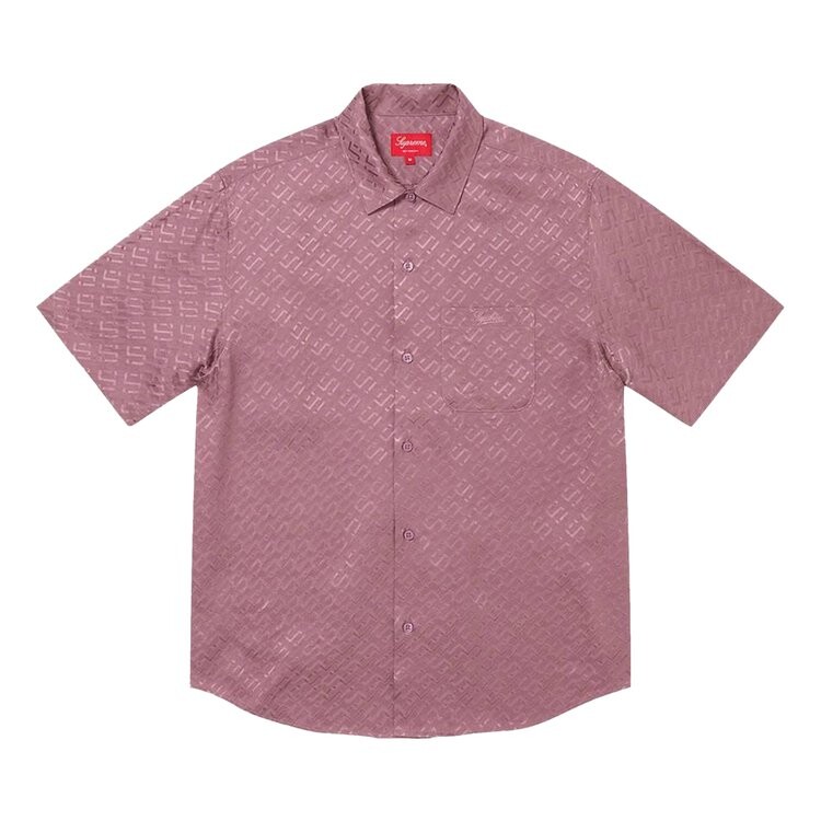 

Рубашка Supreme Tonal Monogram Silk Short-Sleeve Shirt, фиолетовый