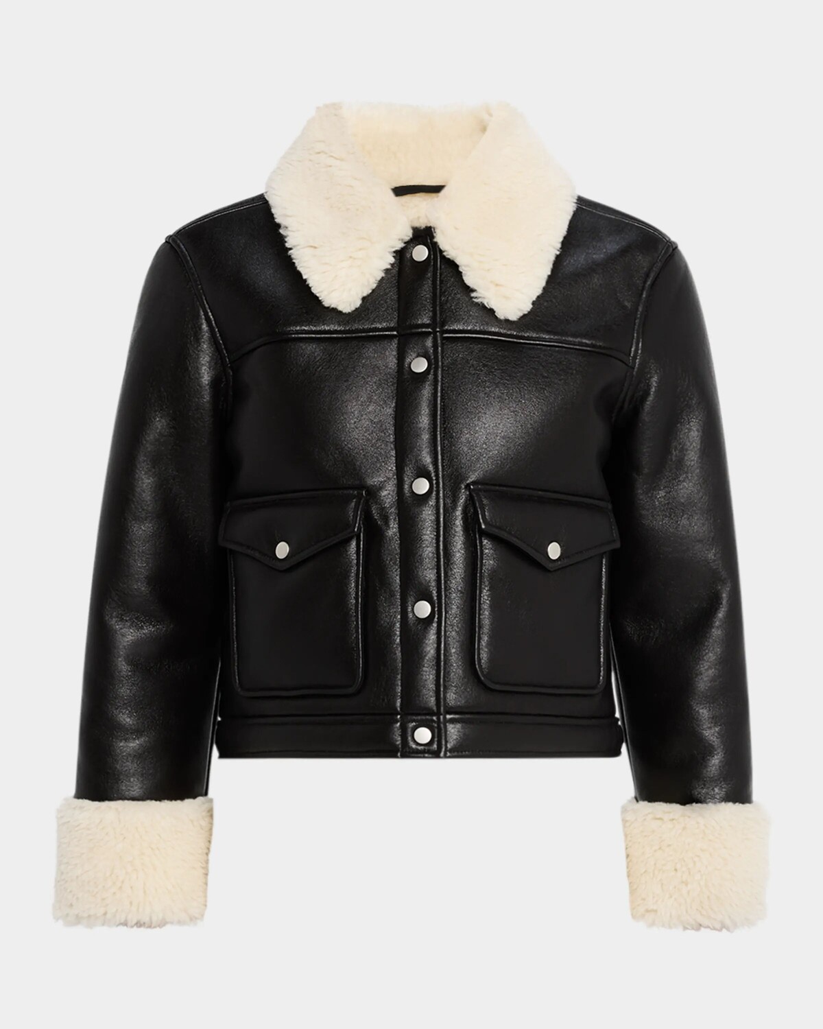 

Куртка Imani из искусственной кожи с отделкой из овчины Rails, цвет Black Ivory
