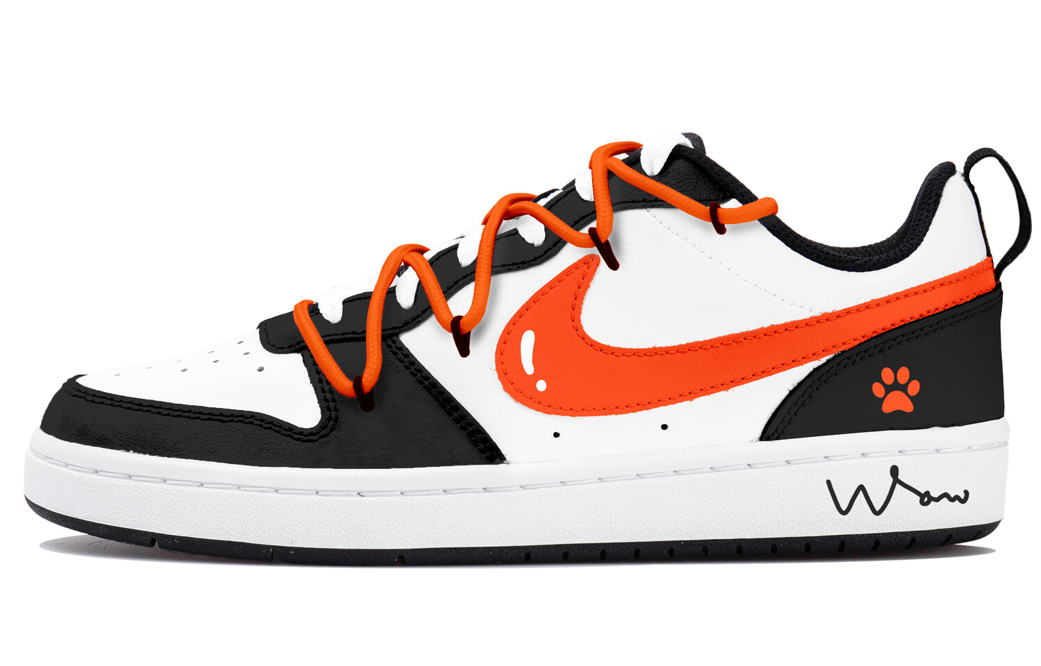 

Кроссовки Nike Court Borough 2 Skateboarding Shoes Women's Low-top Black/white/orange, белый/черный