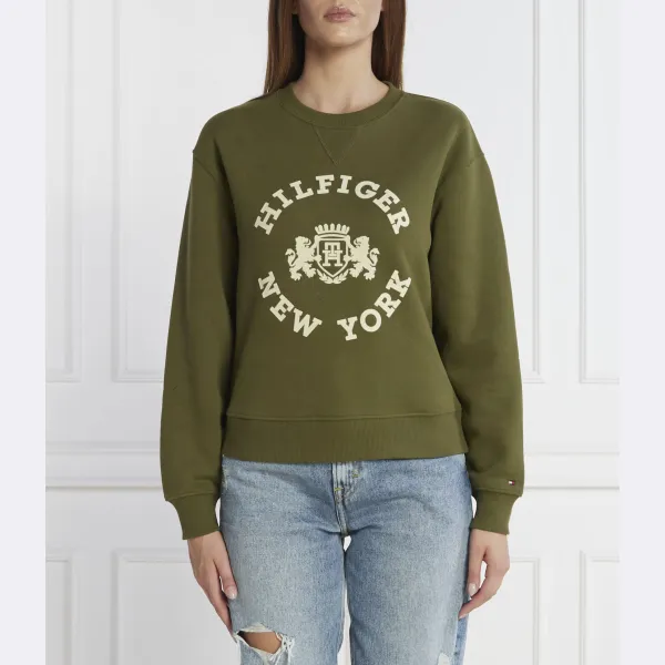 

Толстовка стандартного кроя из флока Mdn reg Varsity Tommy Hilfiger, хаки