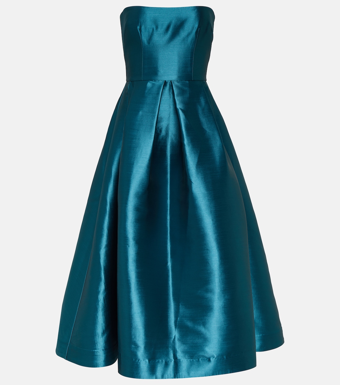 Платье миди из шелкового фая без бретелек Alex Perry, зеленый цена и фото
