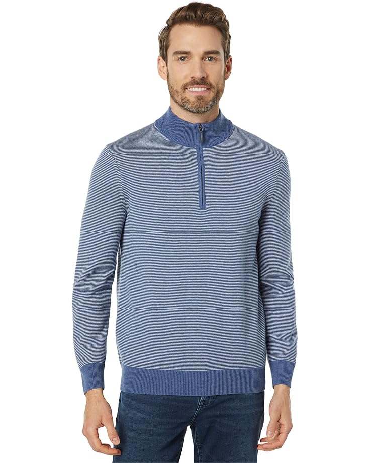 

Свитер Vineyard Vines Boathouse Stripe 1/4 Zip, цвет Medium Indigo