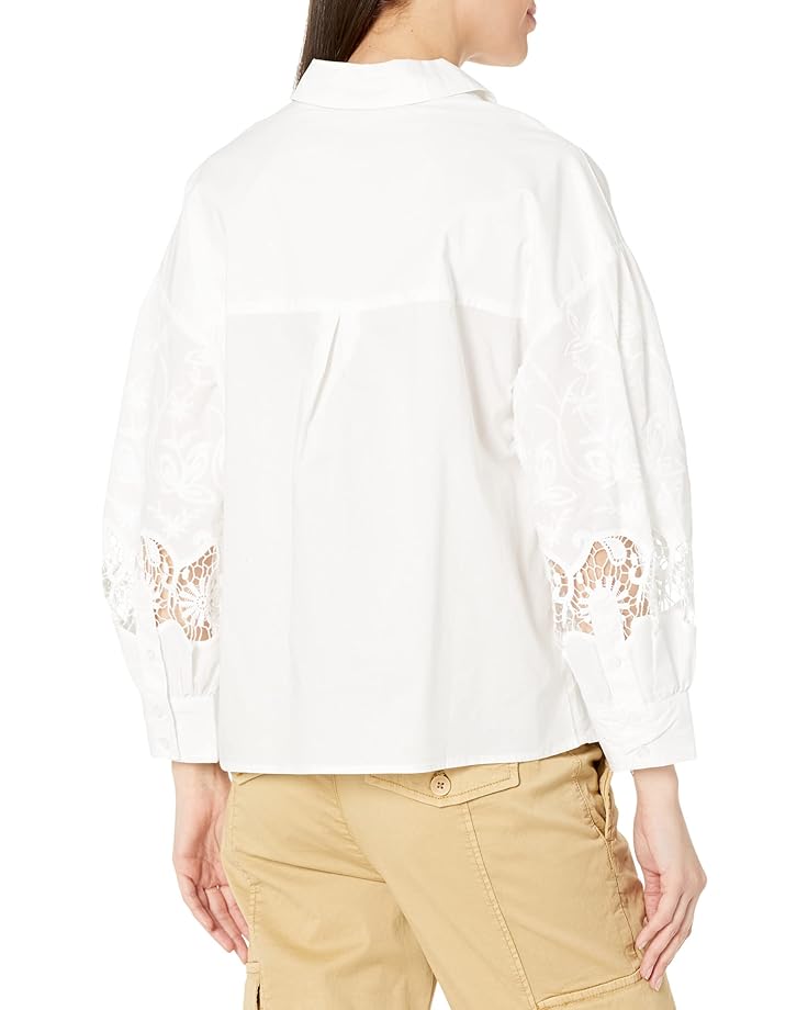 Рубашка Sanctuary Cutwork Sleeve Poplin Shirt, белый