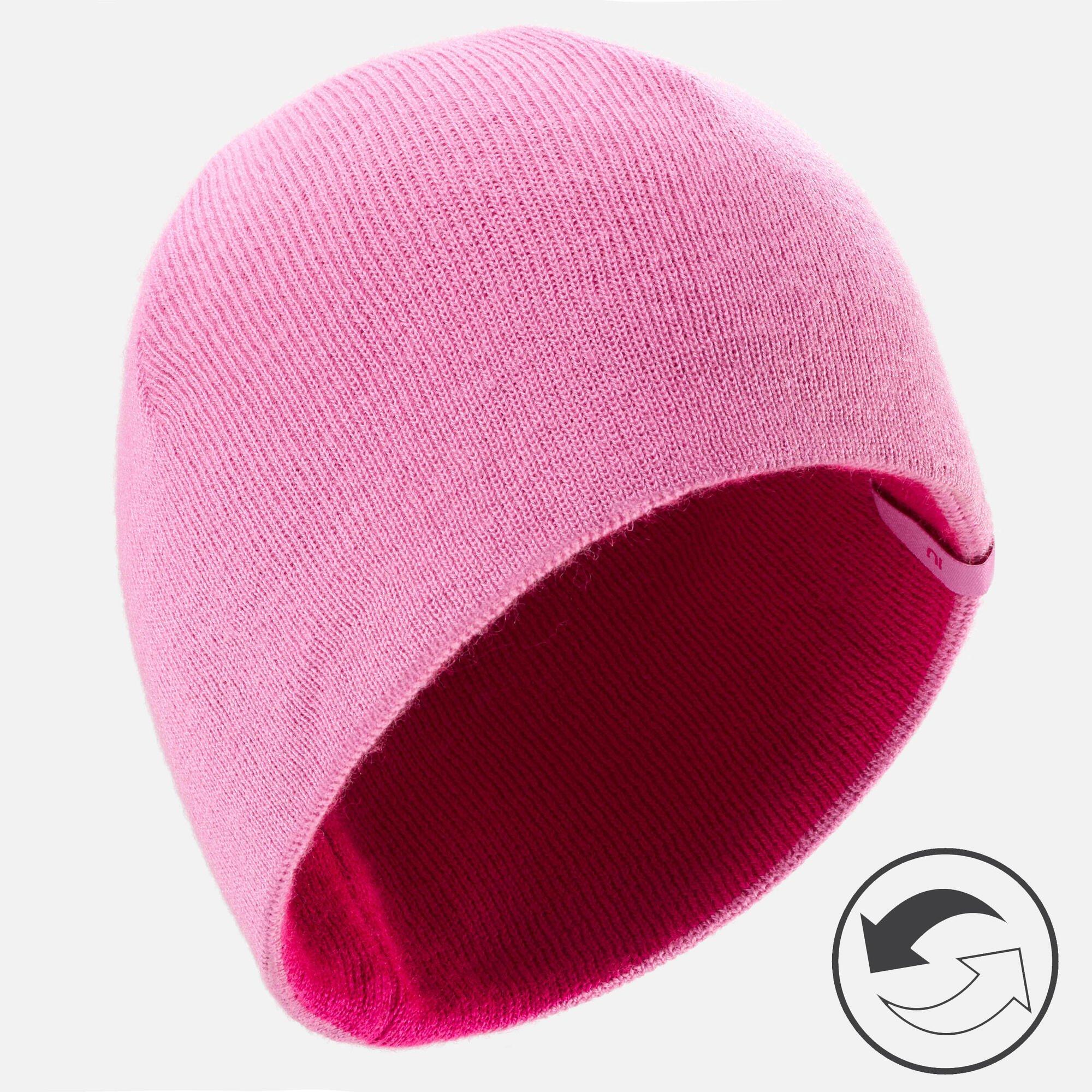Лыжная шапка Decathlon, реверс, цвет Camel Wedze, розовый