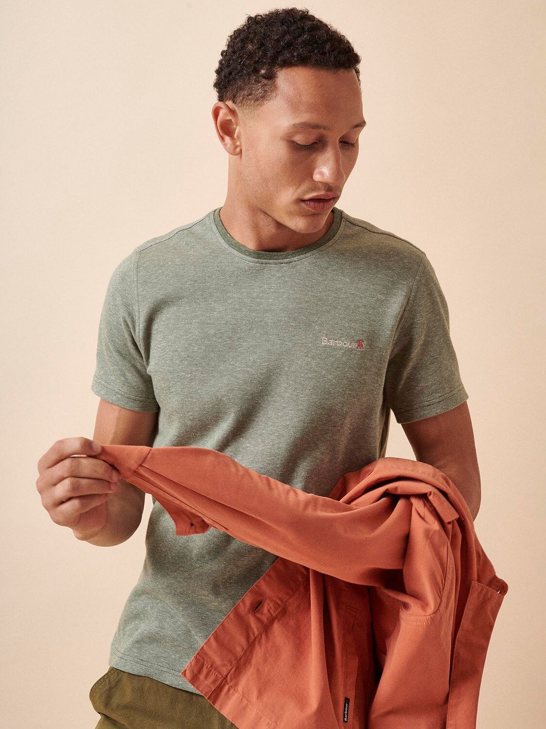 

Футболка с логотипом Barbour Pluckley, цвет Burnt Olive