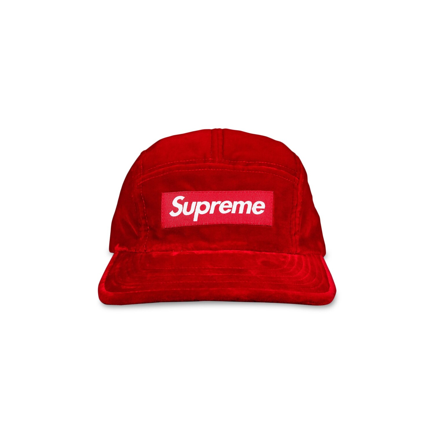 

Бархатная кепка Supreme, красная