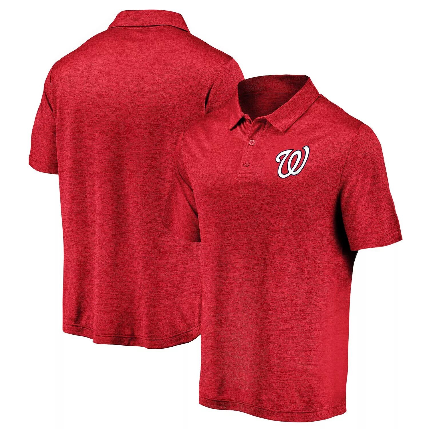 

Мужское фирменное красное поло с логотипом Washington Nationals с полосатым логотипом Fanatics