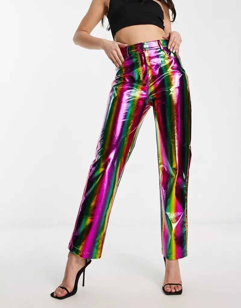 Разноцветные брюки с эффектом металлик Amy Lynn Lupe