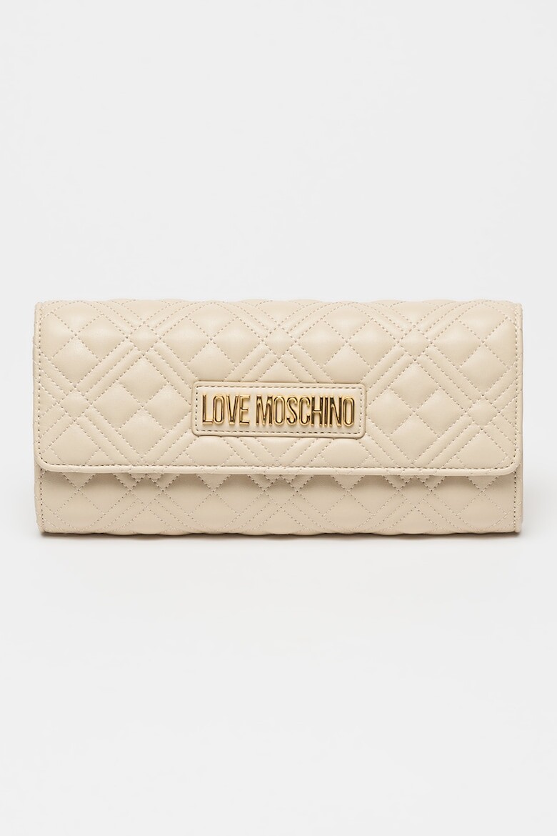 

Стеганый клатч из экокожи Love Moschino, белый