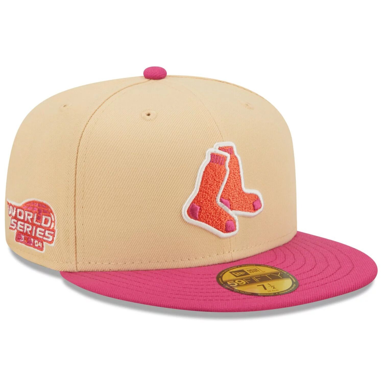

Мужская облегающая шляпа New Era оранжево-розовая Boston Red Sox 2004 World Series Mango Passion 59FIFTY