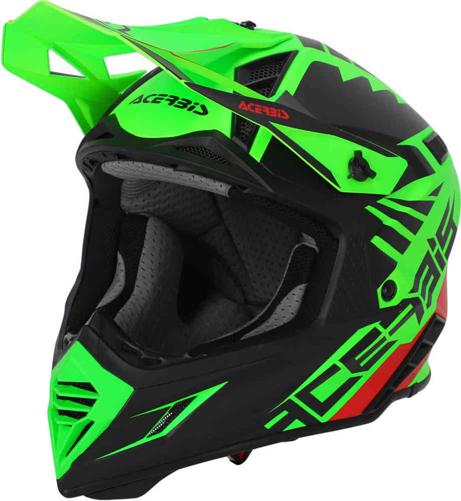 X-Track 2023 Шлем для мотокросса Acerbis, черный/неоново-зеленый