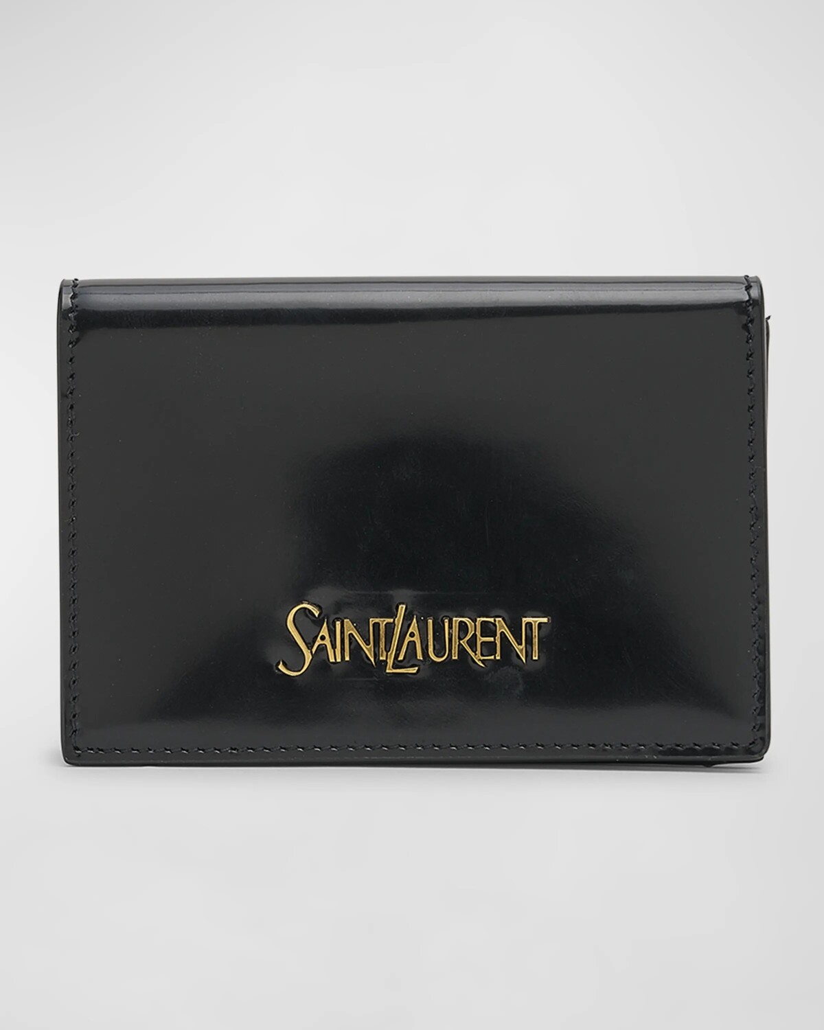 

Визитница с клапаном из гладкой кожи Saint Laurent, цвет Noir
