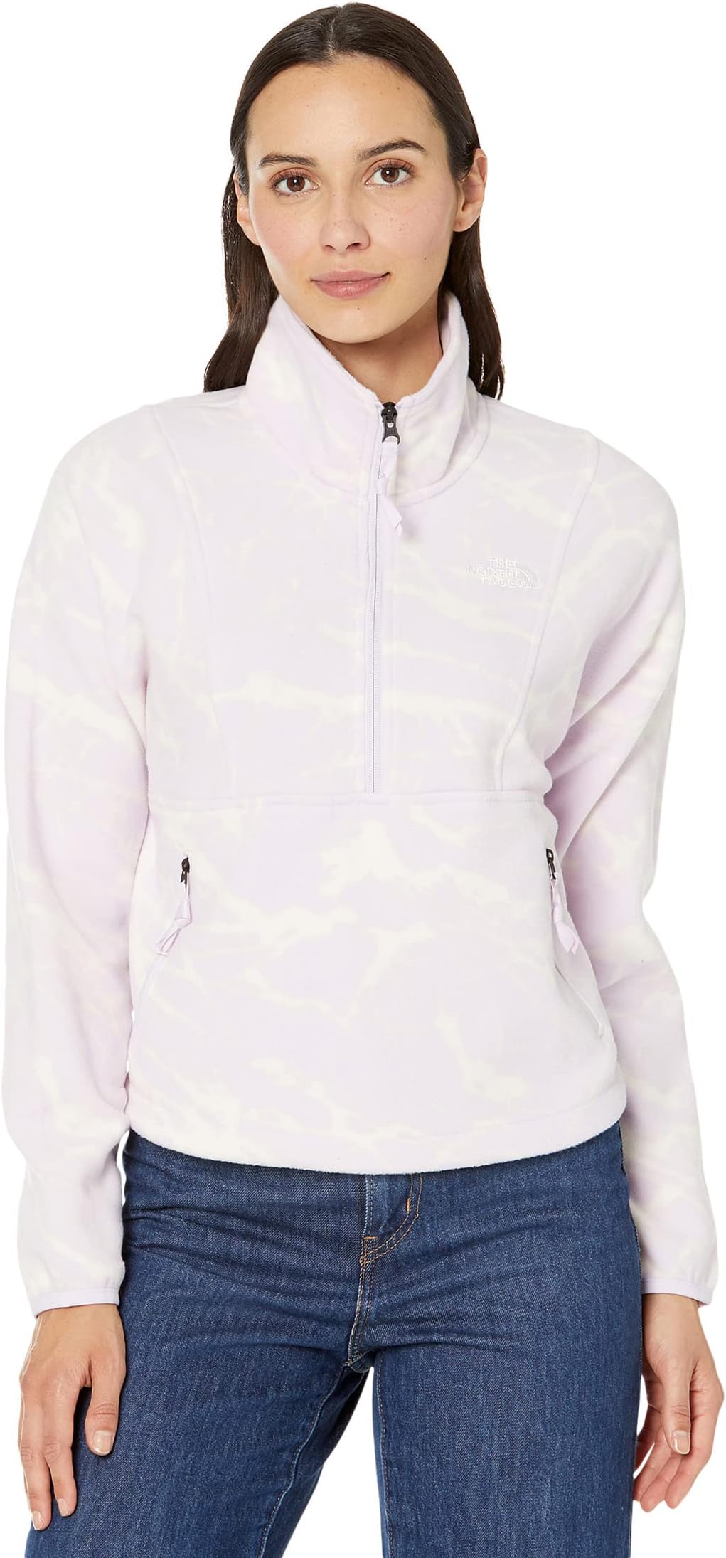 Куртка Printed TKA Attitude 1/4 Zip Fleece The North Face, цвет Lavender Fog Mountain Splatter Print