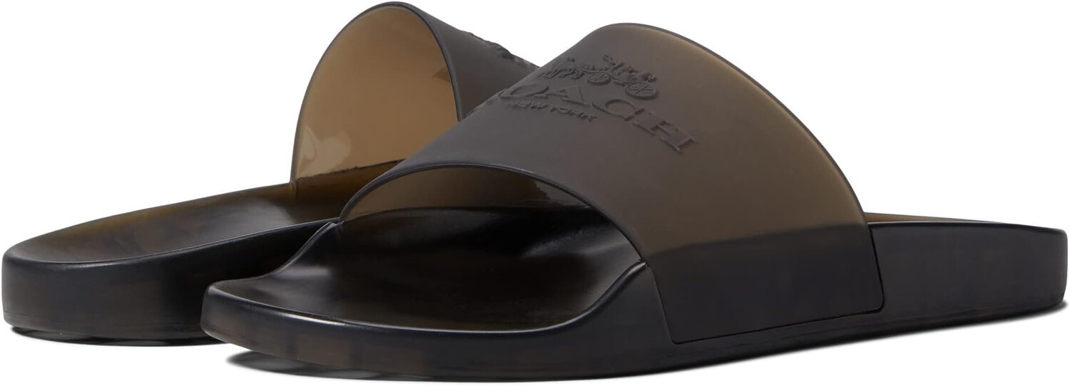 

Сандалии на плоской подошве Clear Rubber Slide COACH, черный