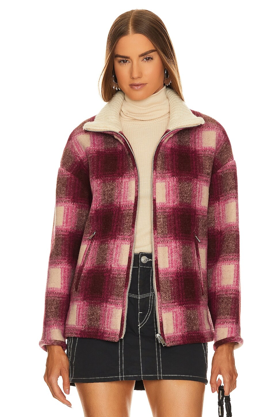 

Пальто Isabel Marant Etoile Giovany Blanket, фуксия, Розовый