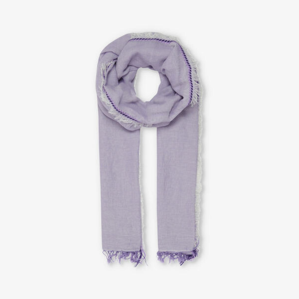 

Хлопковый шарф с потертой отделкой и контрастной строчкой Leem, цвет lavender