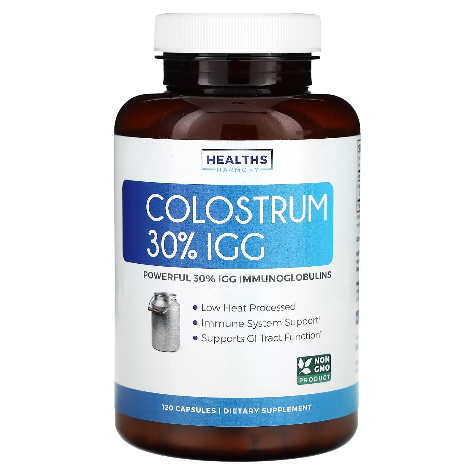 Пищевая добавка Healths Harmony Colostrum 30% IGG, 120 капсул healths harmony молозиво 30% igg 60 капсул