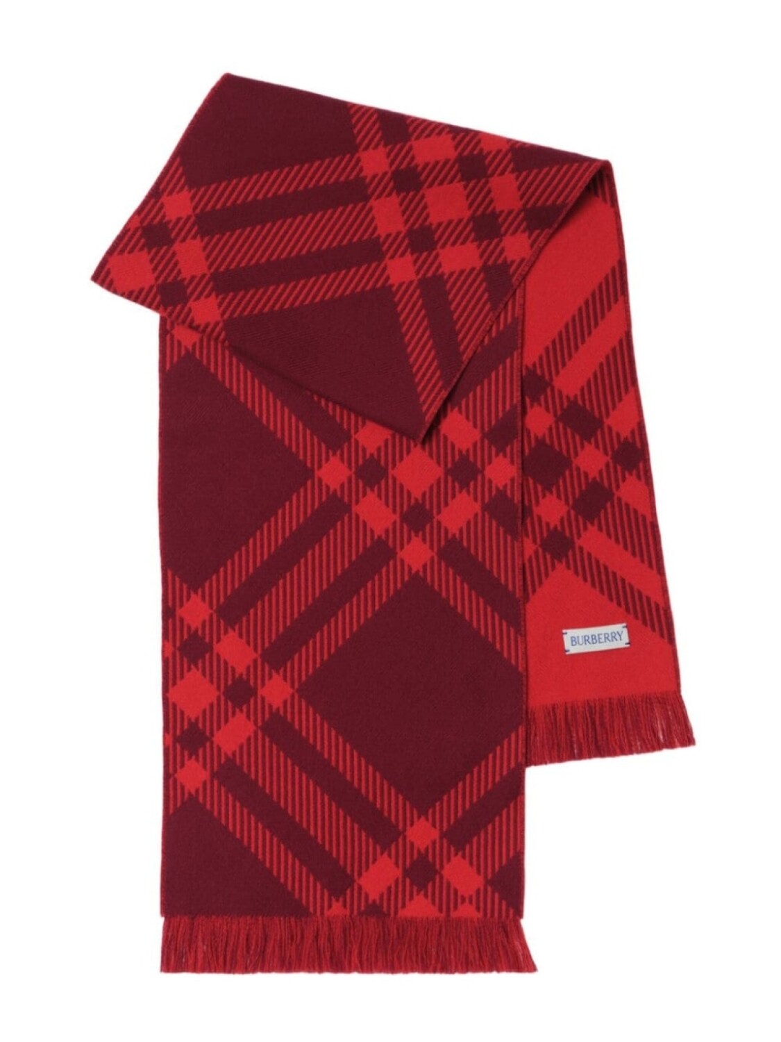 

Шерстяной шарф в клетку Burberry Kids, красный