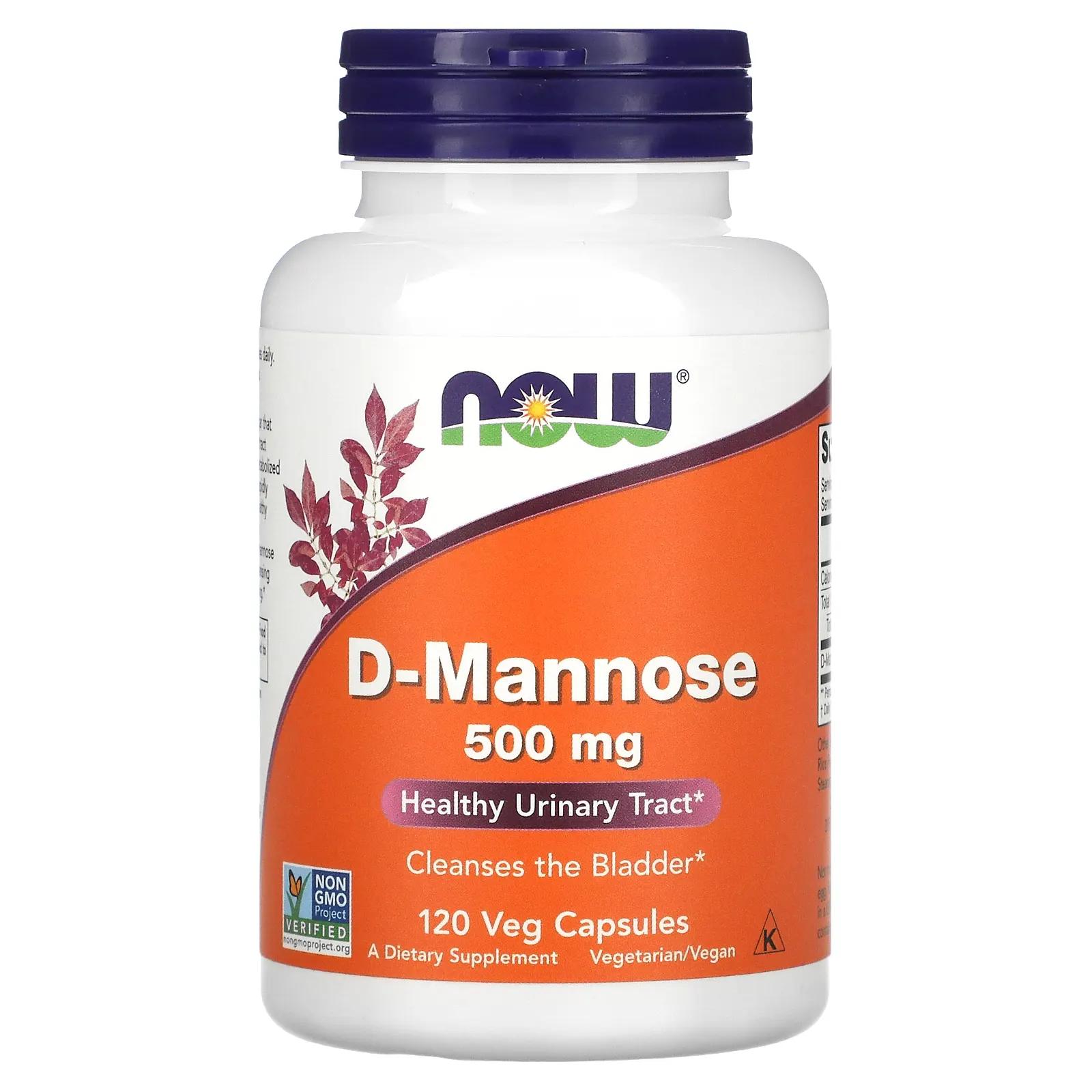 Now Foods D-манноза 500 мг 120 растительных капсул