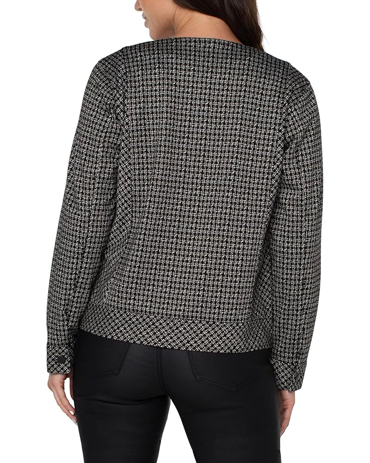 Куртка Liverpool Los Angeles Collarless Zip Up Knit Jacket, цвет Black/Tan Lattice Plaid плед lattice серый меланж