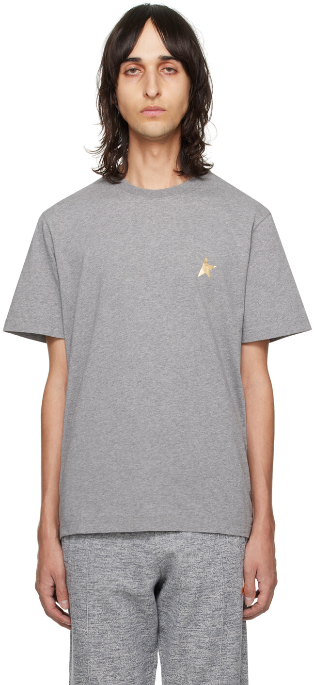 

Серая футболка со звездами Golden Goose