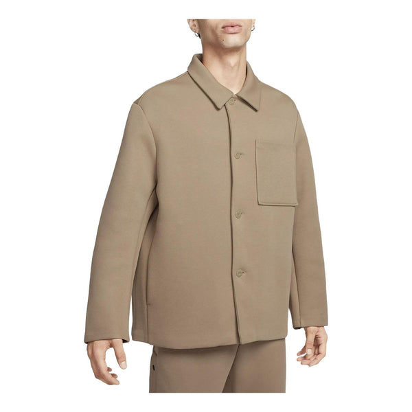 цена Куртка Nike Sportswear Tech Fleece Reimagined Wide Shirt Jacket 'Khaki', хаки