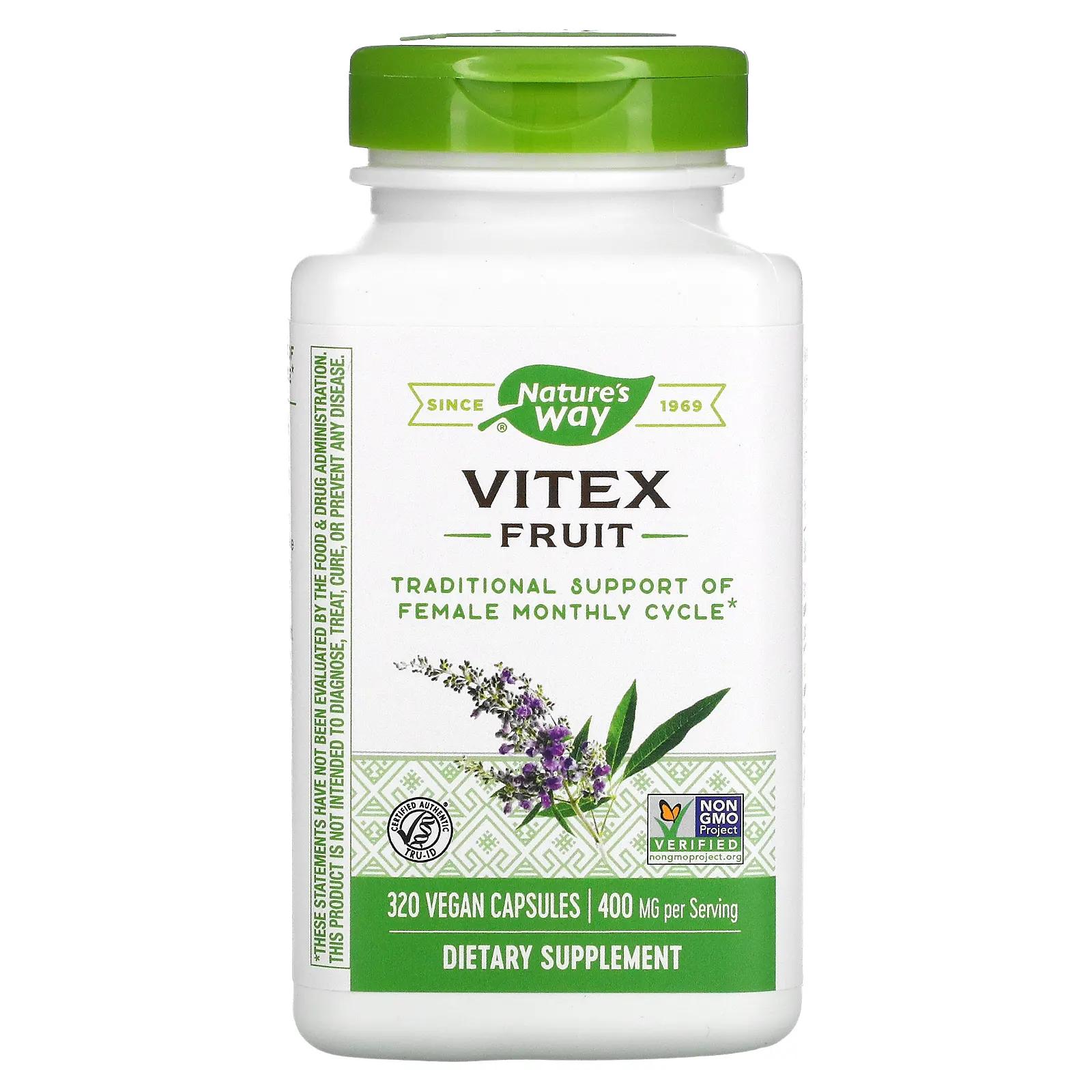Nature's Way Vitex Fruit 400 mg 320 Vetegarian Capsules