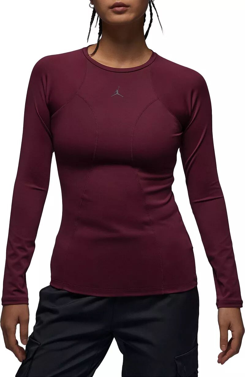Женская спортивная футболка с длинными рукавами Jordan Double Threat, бордовый