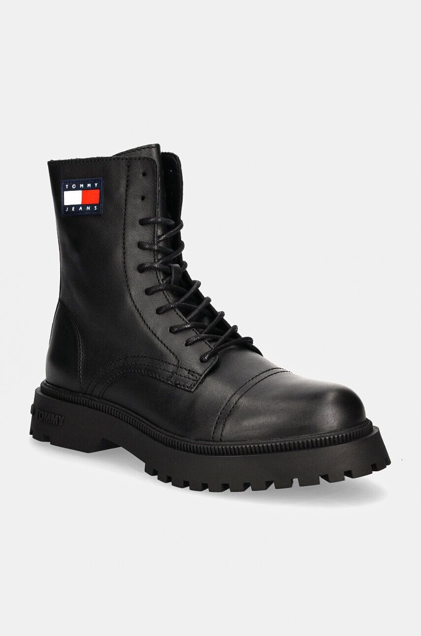 

Кожаные ботинки Tommy Jeans TJM LACE UP MID BOOT SMOOTH, черный