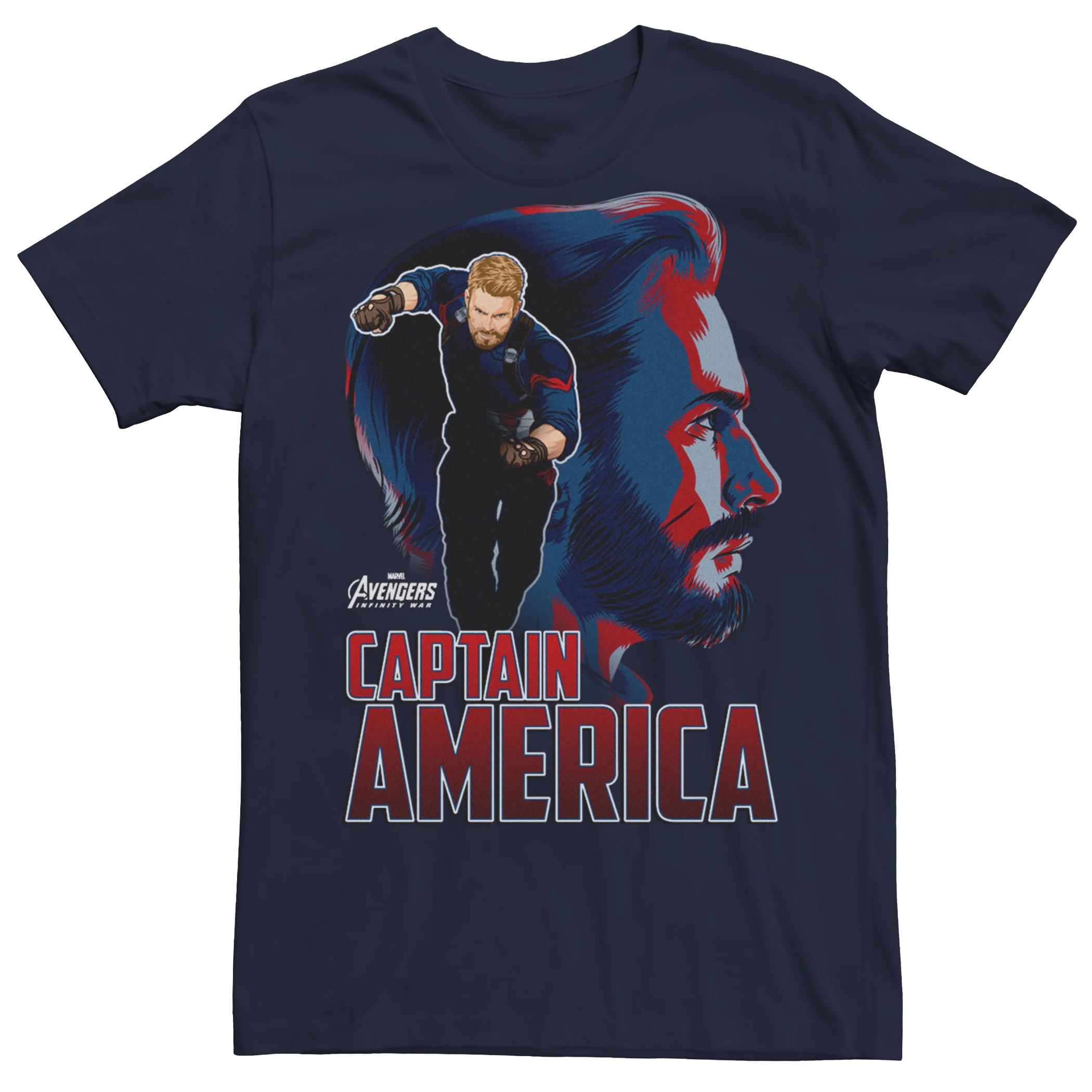 Мужская футболка с изображением силуэта Капитана Америки Marvel Avengers Infinity War Licensed Character