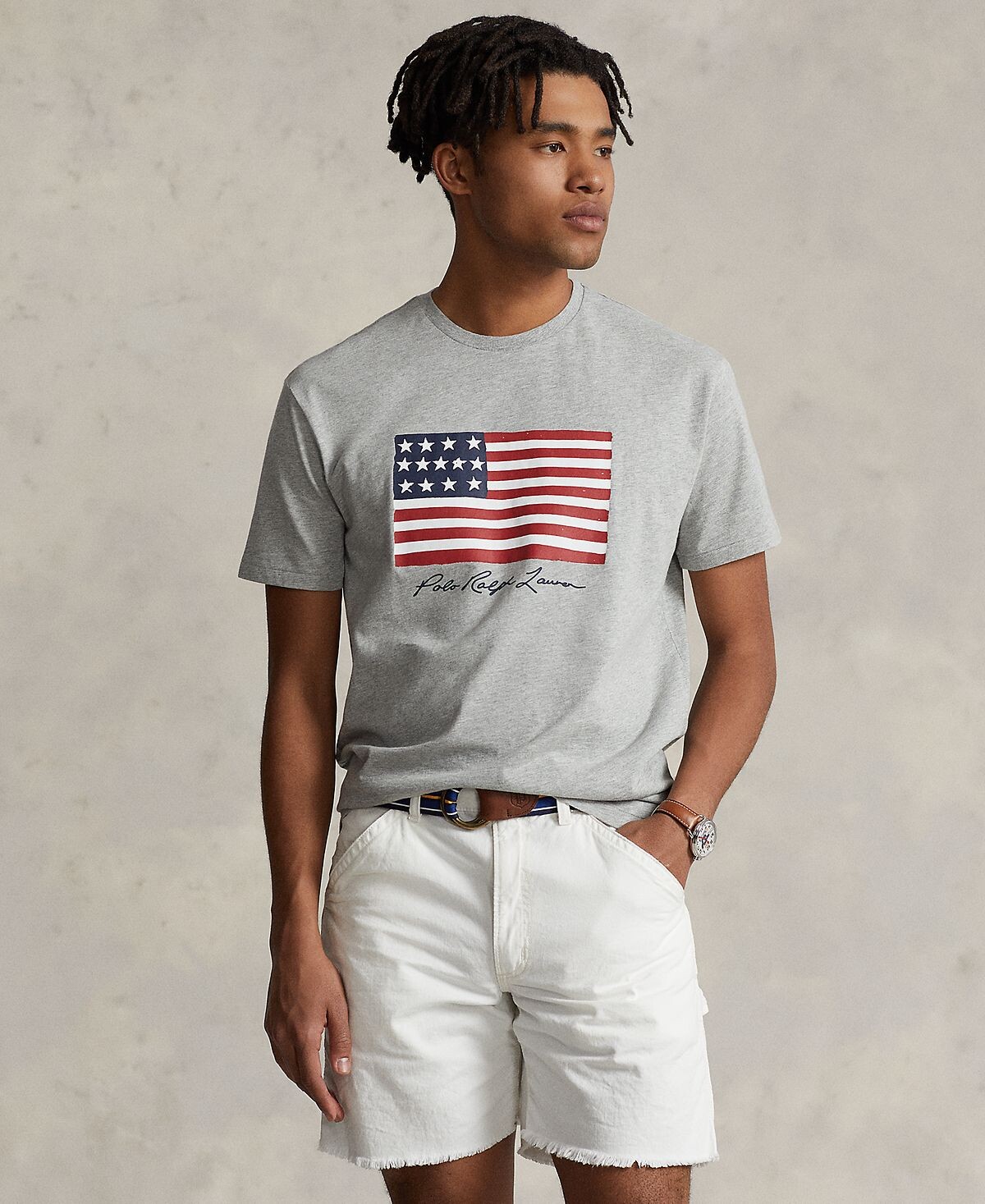 

Мужская трикотажная футболка классического кроя с флагом Polo Ralph Lauren