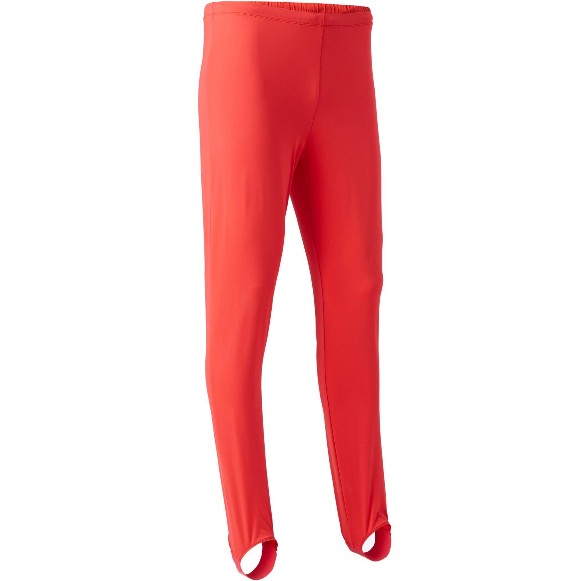 Брюки для спортзала со штрипками Domyos, красный toptop чёрные брюки со штрипками toptop