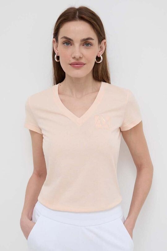 

Хлопковая футболка Armani Exchange, розовый