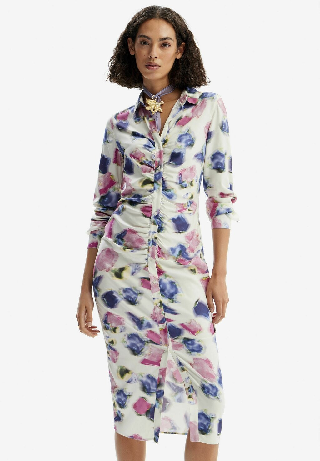 

Платье-рубашка Desigual GATHERED MIDI, бежевый