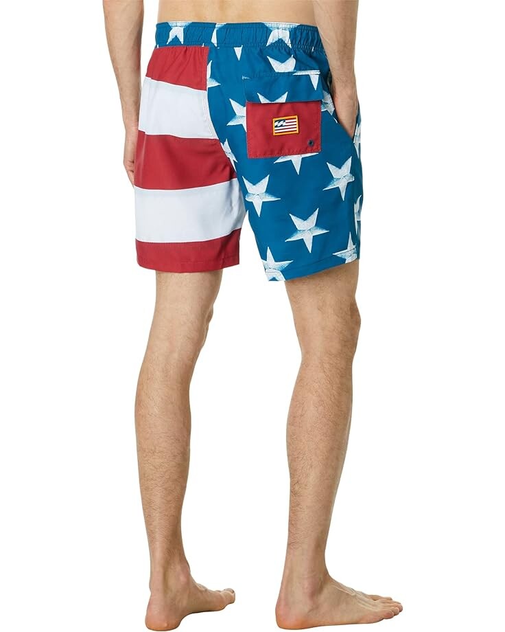 Шорты для плавания Billabong Rex Good Times Layback 17 Boardshorts, цвет Red White Blue