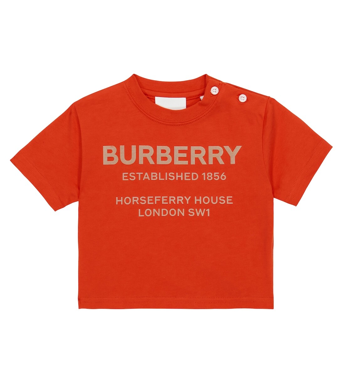 

Футболка из хлопкового джерси с логотипом baby Burberry Kids, красный