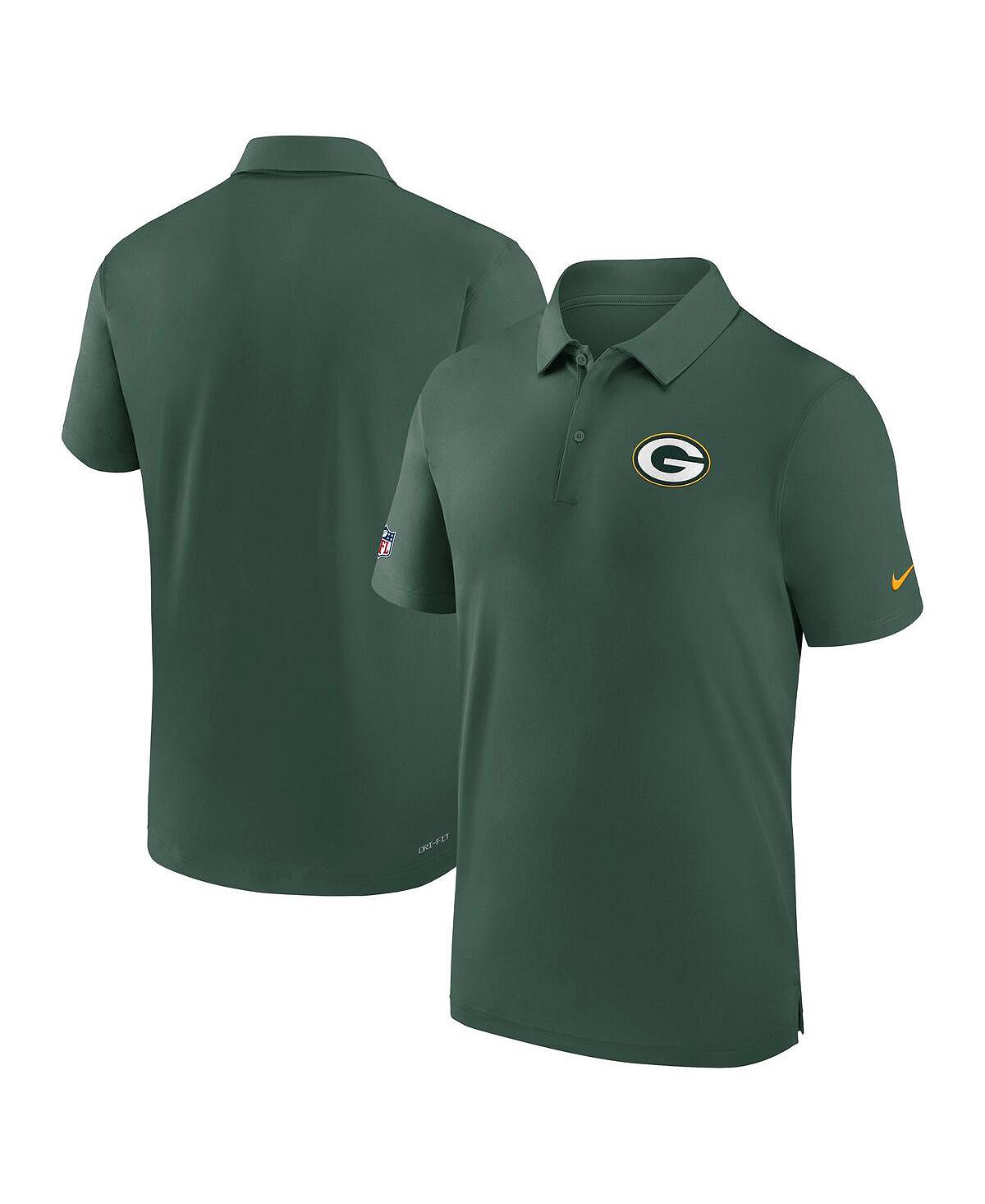Мужская зеленая рубашка-поло Green Bay Packers Sideline Coaches Performance Nike