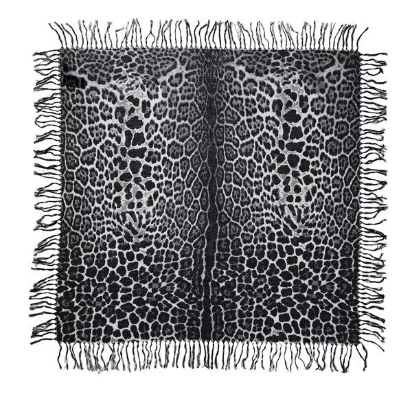 

Шарф leopard print scarf graphite/black Saint Laurent, черный