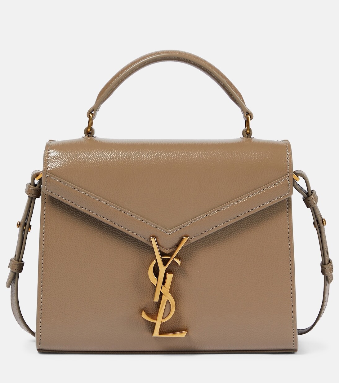 

Кожаная сумка через плечо Cassandra Mini Saint Laurent, бежевый