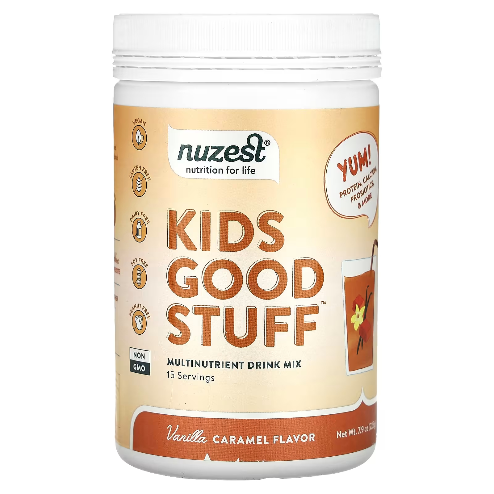 Мультипитательная смесь для напитков Kids Good Stuff с ванилью и карамелью, 7,9 унций (225 г) Nuzest