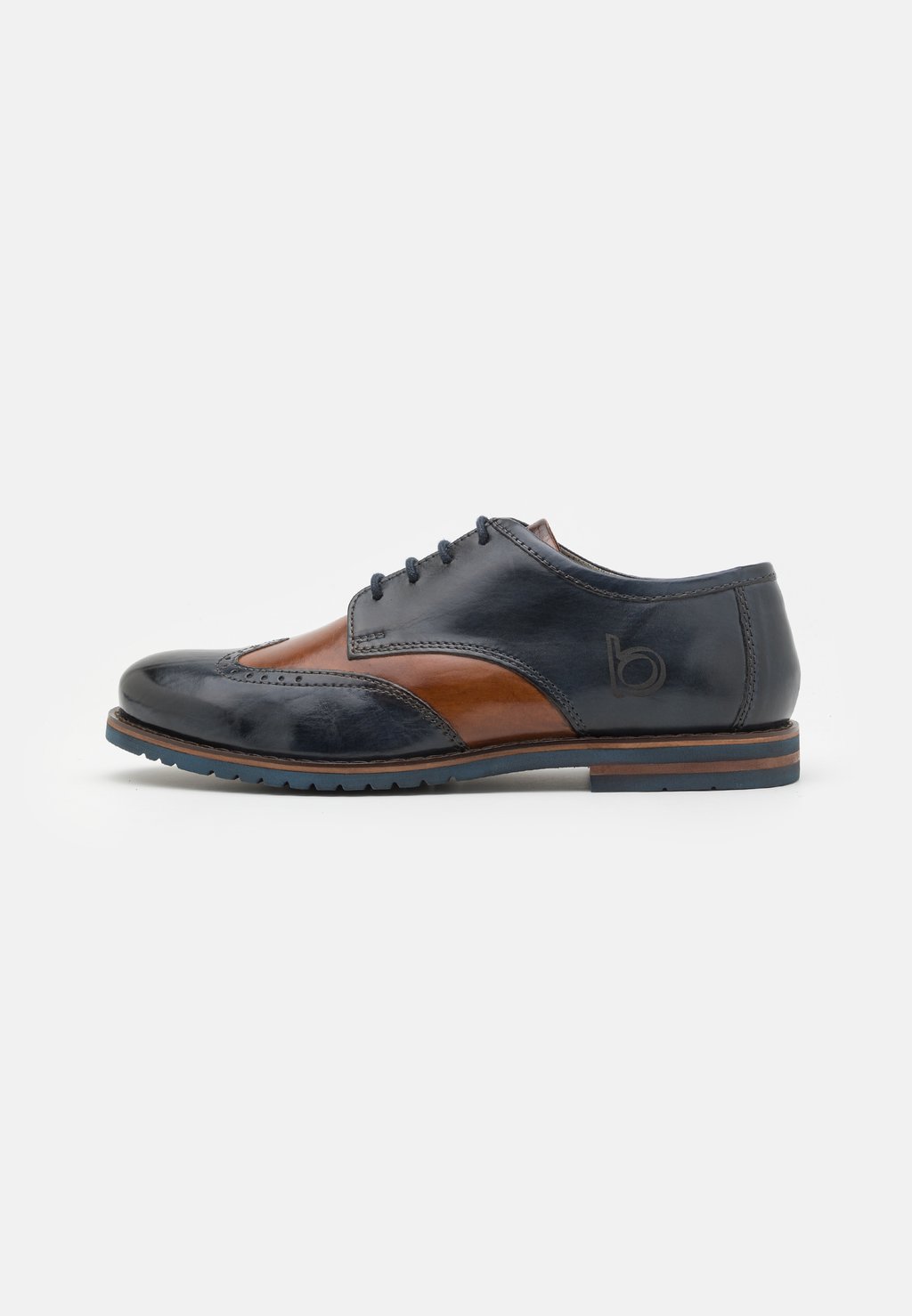 Элегантные туфли на шнуровке Caleo Exko bugatti, цвет dark blue/cognac
