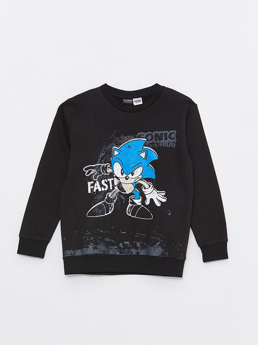 

Толстовка для мальчика с длинными рукавами и круглым вырезом с принтом Sonic LCW Kids, новый черный