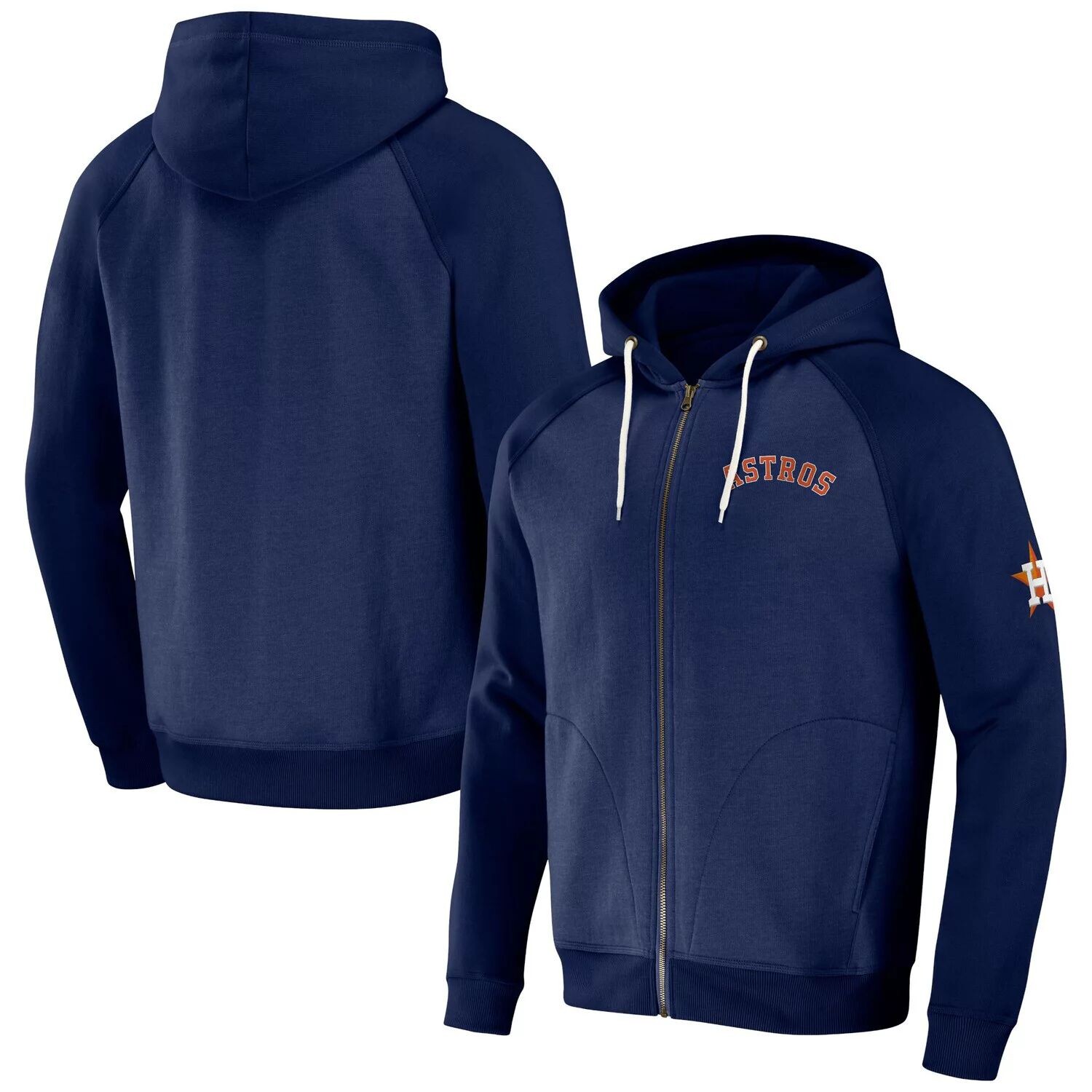 

Мужская толстовка с капюшоном на молнии во всю длину реглан Darius Rucker Collection от Fanatics Navy Houston Astros