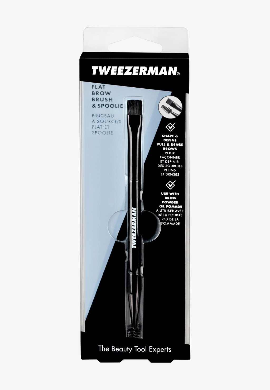 

Кисти для бровей Flat Brow Brush & Spoolie TWEEZERMAN, черный