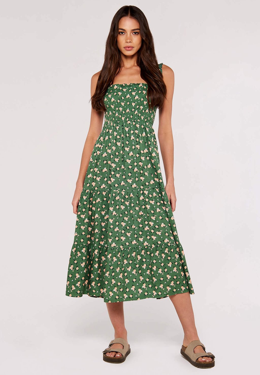 Дневное платье DITSY SMOCKED MIDI Apricot, цвет green дневное платье ditsy milkmaid midi apricot цвет green